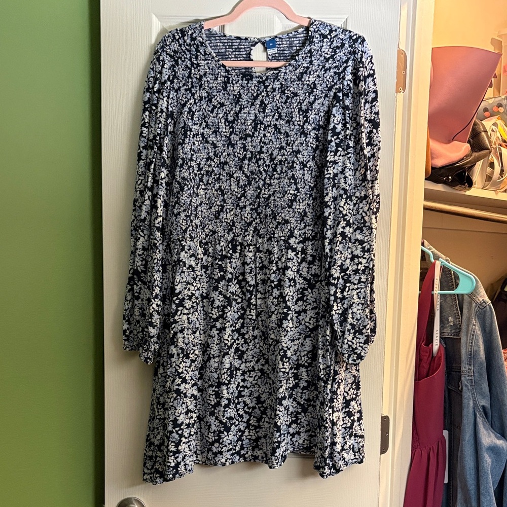 Old Navy Babydoll Long Sleeve Mini Dress with Pockets